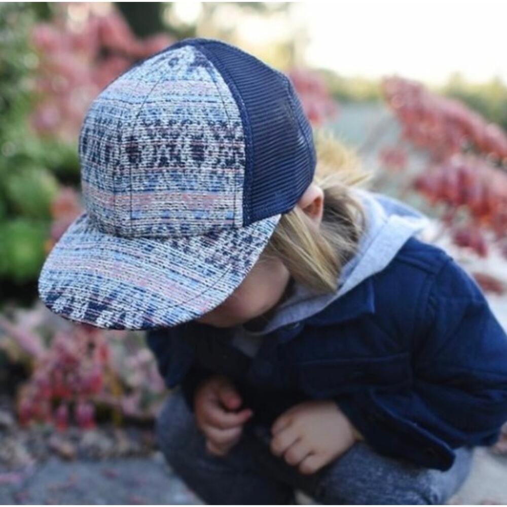 George Hats Blue Serape Trucker Hat Panel Cap KIDS YOUTH 3-5‎ YO 50+ UPF Dadlike